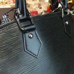 Replica Louis Vuitton Black Textured Alma MM