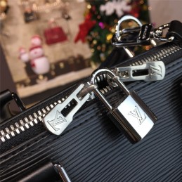 Replica Louis Vuitton Black Textured Alma MM