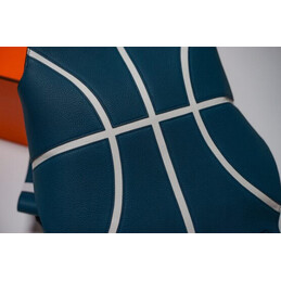 Replica Hermes Hac a Dos style blue leather backpack with white H-line design
