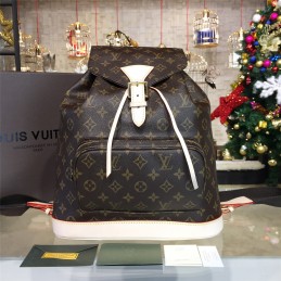 Replica Louis Vuitton Brown Monogram Beige Trim Montsouris GM Backpack