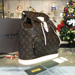 Replica Louis Vuitton Brown Monogram Beige Trim Montsouris GM Backpack