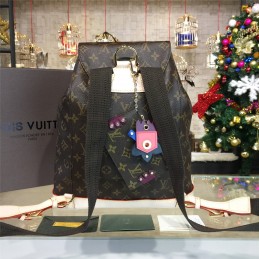 Replica Louis Vuitton Brown Monogram Beige Trim Montsouris GM Backpack