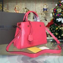 Replica Louis Vuitton Coral Pink Embossed Monogram Montaigne BB