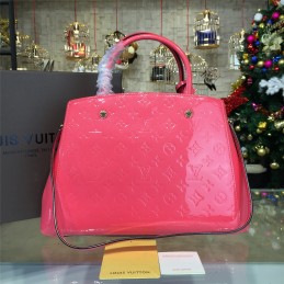 Replica Louis Vuitton Coral Pink Embossed Monogram Montaigne MM