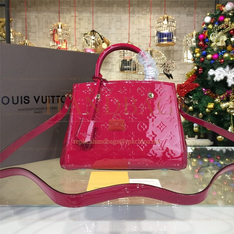 Replica Louis Vuitton Fuchsia Embossed Monogram Montaigne BB