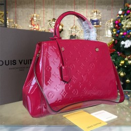 Replica Louis Vuitton Fuchsia Embossed Monogram Montaigne MM