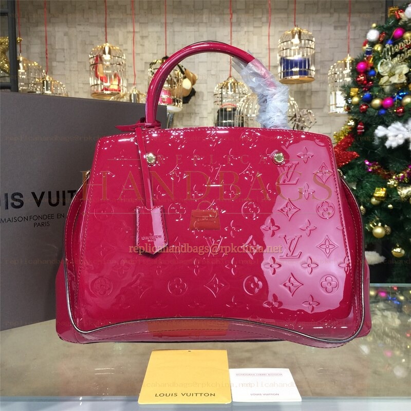 Replica Louis Vuitton Fuchsia Embossed Monogram Montaigne MM
