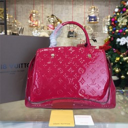 Replica Louis Vuitton Fuchsia Embossed Monogram Montaigne MM