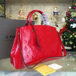 Replica Louis Vuitton Red Embossed Monogram Montaigne MM