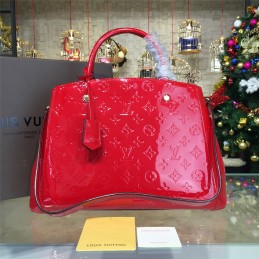 Replica Louis Vuitton Red Embossed Monogram Montaigne MM