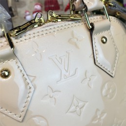 Replica Louis Vuitton White Patent Monogram Alma BB