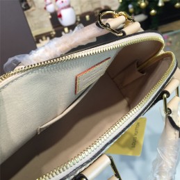Replica Louis Vuitton White Patent Monogram Alma BB