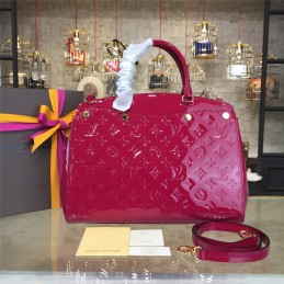 Replica Louis Vuitton Fuchsia Patent Monogram Brea MM