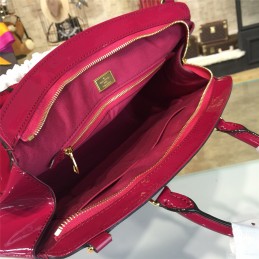 Replica Louis Vuitton Fuchsia Patent Monogram Brea MM