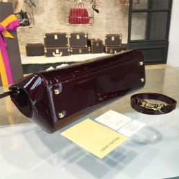 Replica Louis Vuitton Burgundy Patent Monogram Brea MM