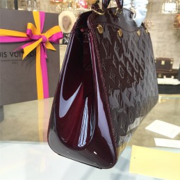 Replica Louis Vuitton Burgundy Patent Monogram Brea MM