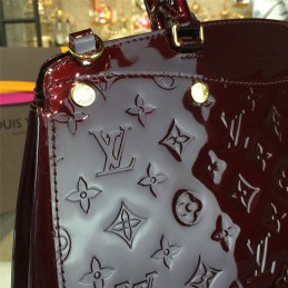 Replica Louis Vuitton Burgundy Patent Monogram Brea MM