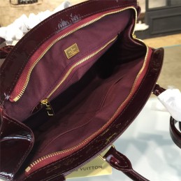 Replica Louis Vuitton Burgundy Patent Monogram Brea MM