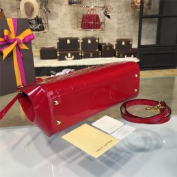 Replica Louis Vuitton Deep Red Patent Monogram Brea MM
