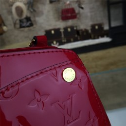 Replica Louis Vuitton Deep Red Patent Monogram Brea MM