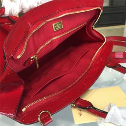 Replica Louis Vuitton Deep Red Patent Monogram Brea MM
