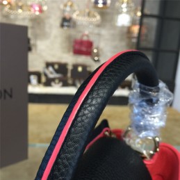 Replica Louis Vuitton Black Red Trim Capucines BB