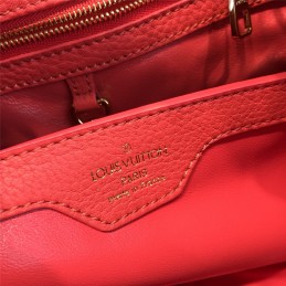 Replica Louis Vuitton Black Red Trim Capucines BB