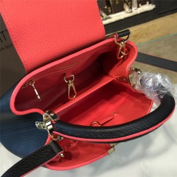 Replica Louis Vuitton Black Red Trim Capucines BB