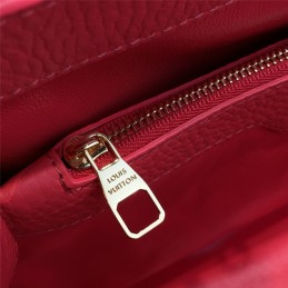 Replica Louis Vuitton Black Burgundy Trim Capucines PM