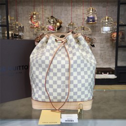 Replica Louis Vuitton White Damier Azur Beige Trim Noe