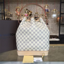 Replica Louis Vuitton White Damier Azur Beige Trim Noe