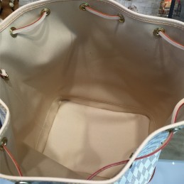 Replica Louis Vuitton White Damier Azur Beige Trim Noe