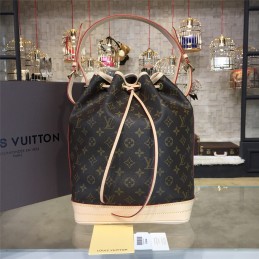 Replica Louis Vuitton Brown Monogram Beige Trim Noe