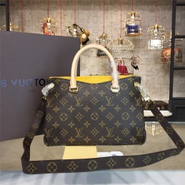 Replica Louis Vuitton Brown Monogram Yellow Trim Pallas BB
