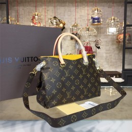 Replica Louis Vuitton Brown Monogram Yellow Trim Pallas BB