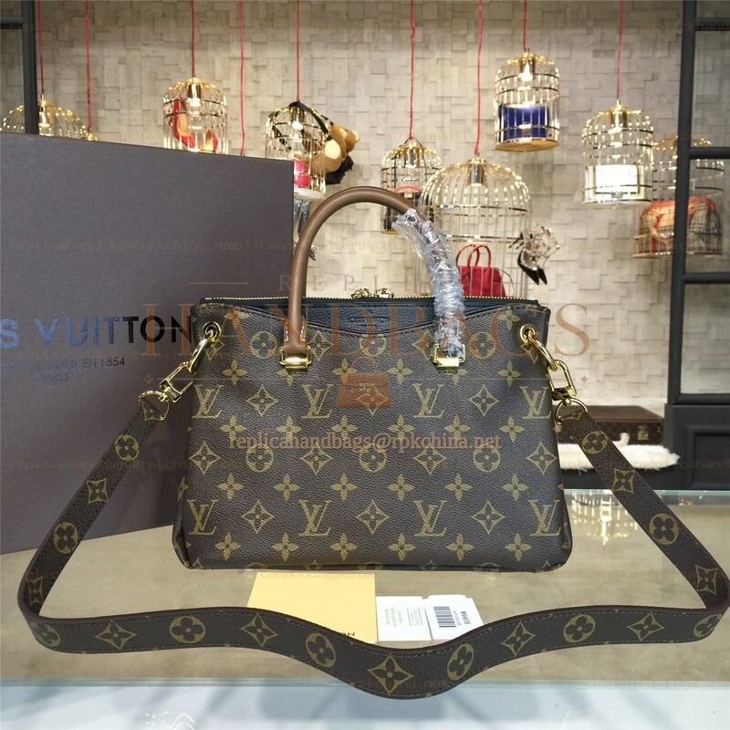 Replica Louis Vuitton Brown Monogram Beige Trim Pallas BB