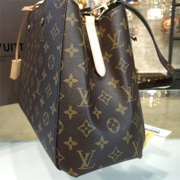 Replica Louis Vuitton Brown Monogram Beige Trim Montaigne MM