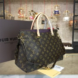 Replica Louis Vuitton Brown Monogram Purple Trim Pallas MM