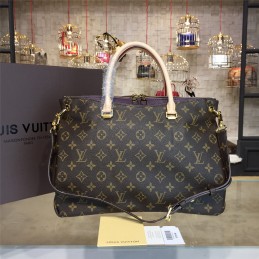 Replica Louis Vuitton Brown Monogram Purple Trim Pallas MM