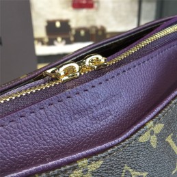 Replica Louis Vuitton Brown Monogram Purple Trim Pallas MM