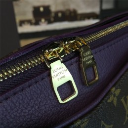 Replica Louis Vuitton Brown Monogram Purple Trim Pallas MM