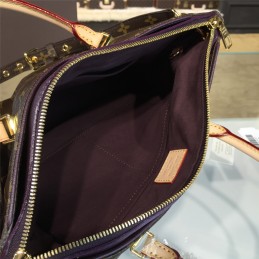 Replica Louis Vuitton Brown Monogram Purple Trim Pallas MM