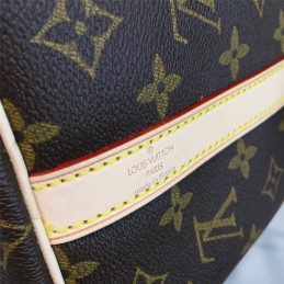 Replica Louis Vuitton Brown Monogram Beige Trim Speedy 25