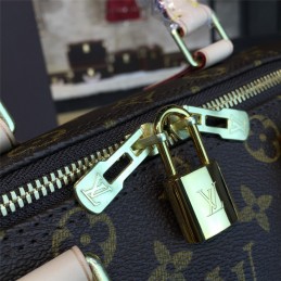 Replica Louis Vuitton Brown Monogram Beige Trim Speedy 25