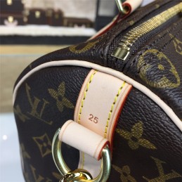 Replica Louis Vuitton Brown Monogram Beige Trim Speedy 25