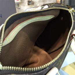 Replica Louis Vuitton Brown Monogram Beige Trim Speedy 25
