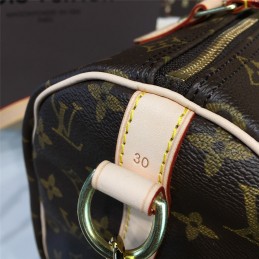 Replica Louis Vuitton Brown Monogram Beige Trim Speedy 25