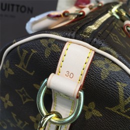 Replica Louis Vuitton Brown Monogram Beige Trim Speedy 30