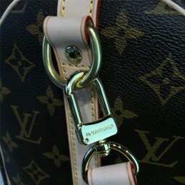 Replica Louis Vuitton Brown Monogram Beige Trim Speedy 35
