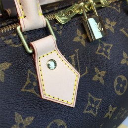 Replica Louis Vuitton Brown Monogram Beige Trim Speedy 35